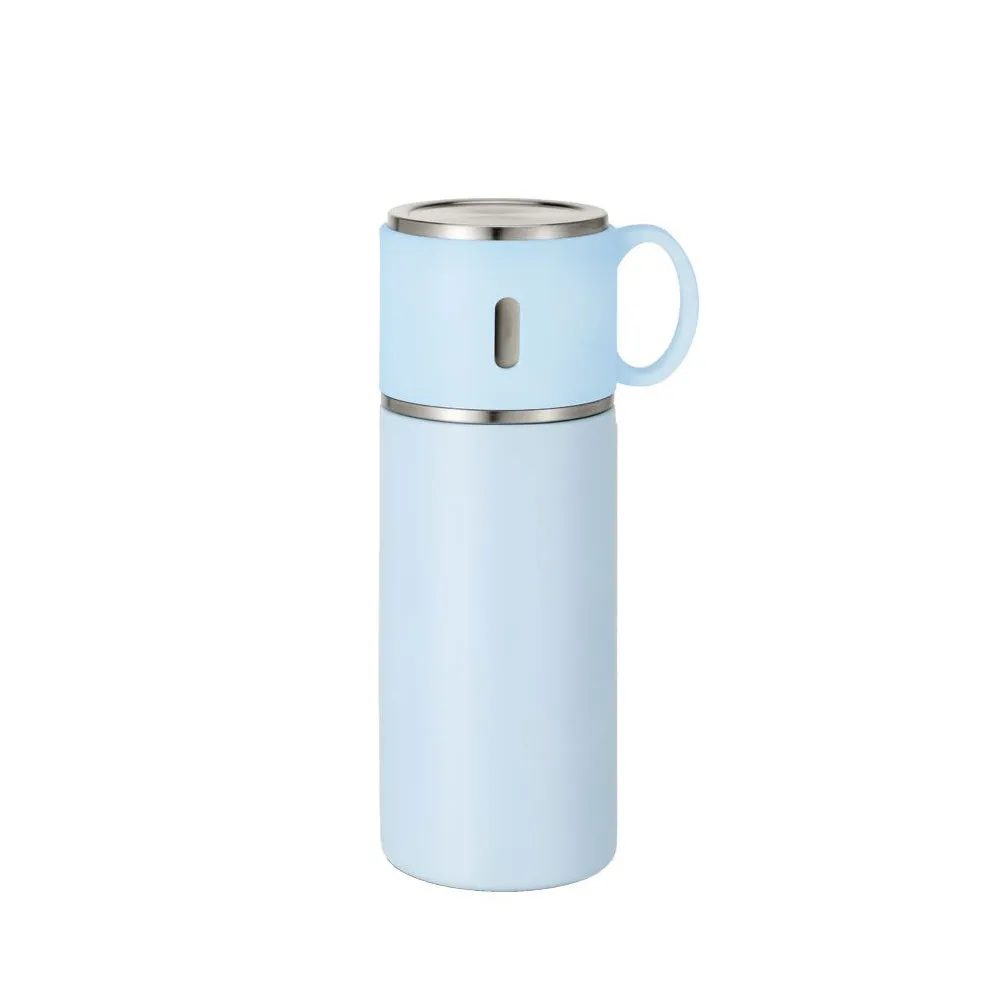 350ml Stainless Steel Bottle with Cup Lid - Blue