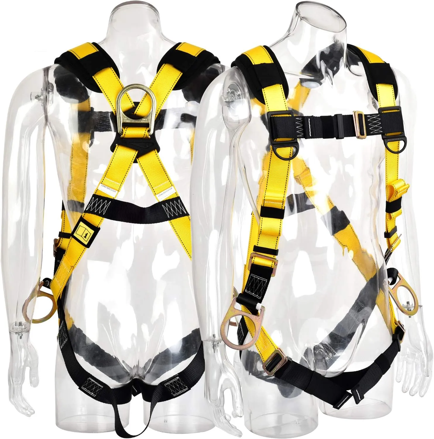 3D-Ring Industrial Fall Protection Safety Harness ANSI/ASSE Z359.11-2021 Compliant Full Body Personal Protection Equipment 5-Point Adjustment Universal 310 lbs