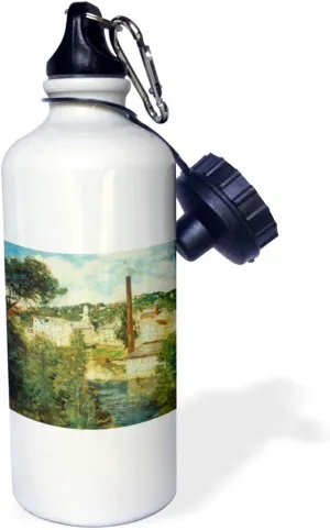 3dRose "Willimantic Connecticut by J. Alden Weir" Sports Water Bottle, 21 oz, White