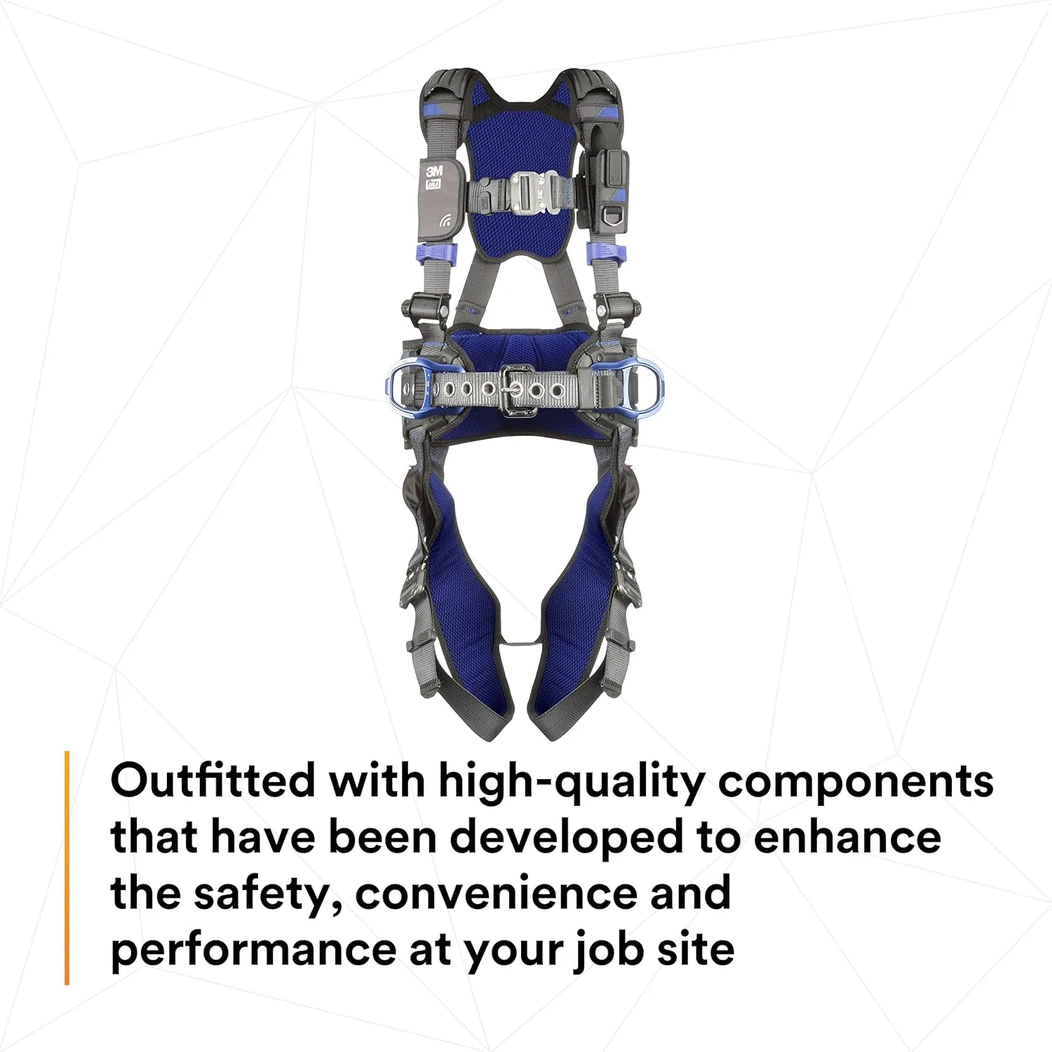 3M 1113121 DBI-SALA ExoFit X300 Comfort Construction Positioning Safety Harness, Construction Fall Protection, Aluminum Back and Hip D-Rings, Auto-Locking Quick Connect Leg and Chest Buckles, Small