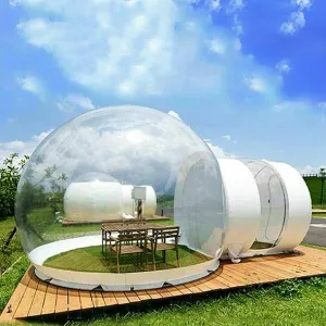 3M Outdoor Camping Inflatable Bubble Tent,PVC Clear Eco Home Tent,Outdoor Festivals Stargazing and Camping Tent with Quiet Air Blower