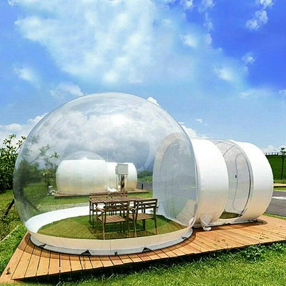 3M Outdoor Camping Inflatable Bubble Tent,PVC Clear Eco Home Tent,Outdoor Festivals Stargazing and Camping Tent with Quiet Air Blower