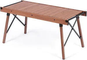 4-6 People Camping Table, Roll-Up Lightweight Picnic Table, Portable Outdoor Folding Table for Hiking, Backpacking & Fishing(Black)