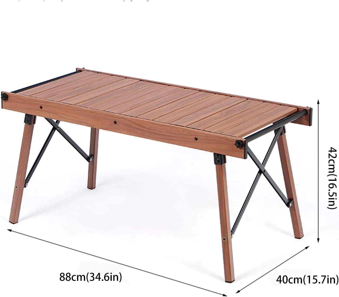 4-6 People Camping Table, Roll-Up Lightweight Picnic Table, Portable Outdoor Folding Table for Hiking, Backpacking & Fishing(Black)