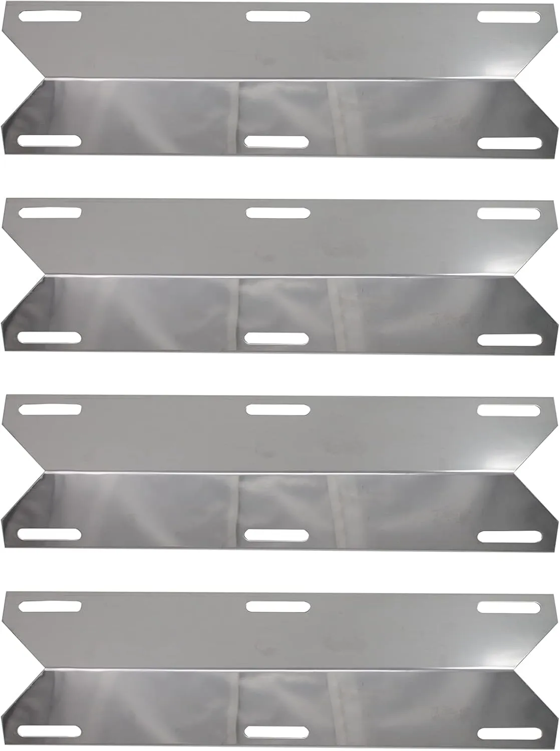 4-Pack BBQ Grill Heat Shield Plate Tent Replacement Parts for Charmglow 720-0578 - Old - Compatible Barbeque Stainless Steel Flame Tamer, Flavorizer Bar, Vaporizer Bar, Burner Cover 15"