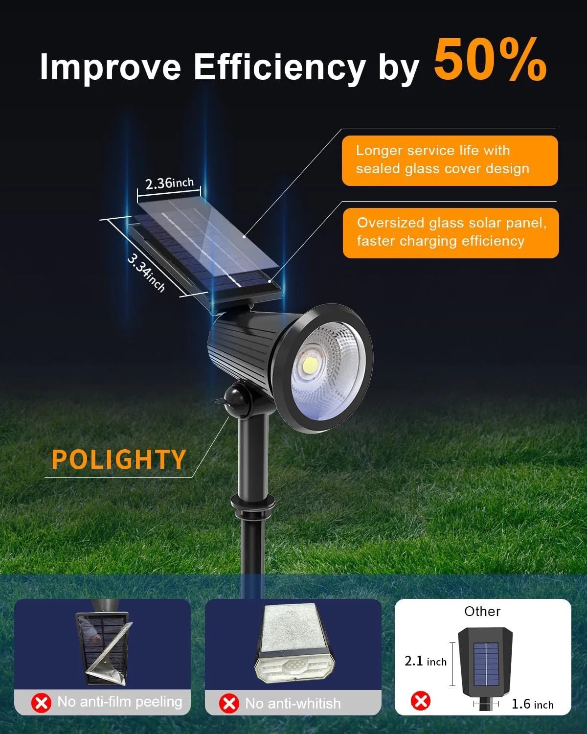 4 Pack Solar Powered Spotlights Outdoor Waterproof Ultra Bright Sunset Spot LED Lights for Tree, Flag, Lawn, Statue, Pool, Outside Landscape Uplighting for Garden, House, Wall, Yard, Cool White