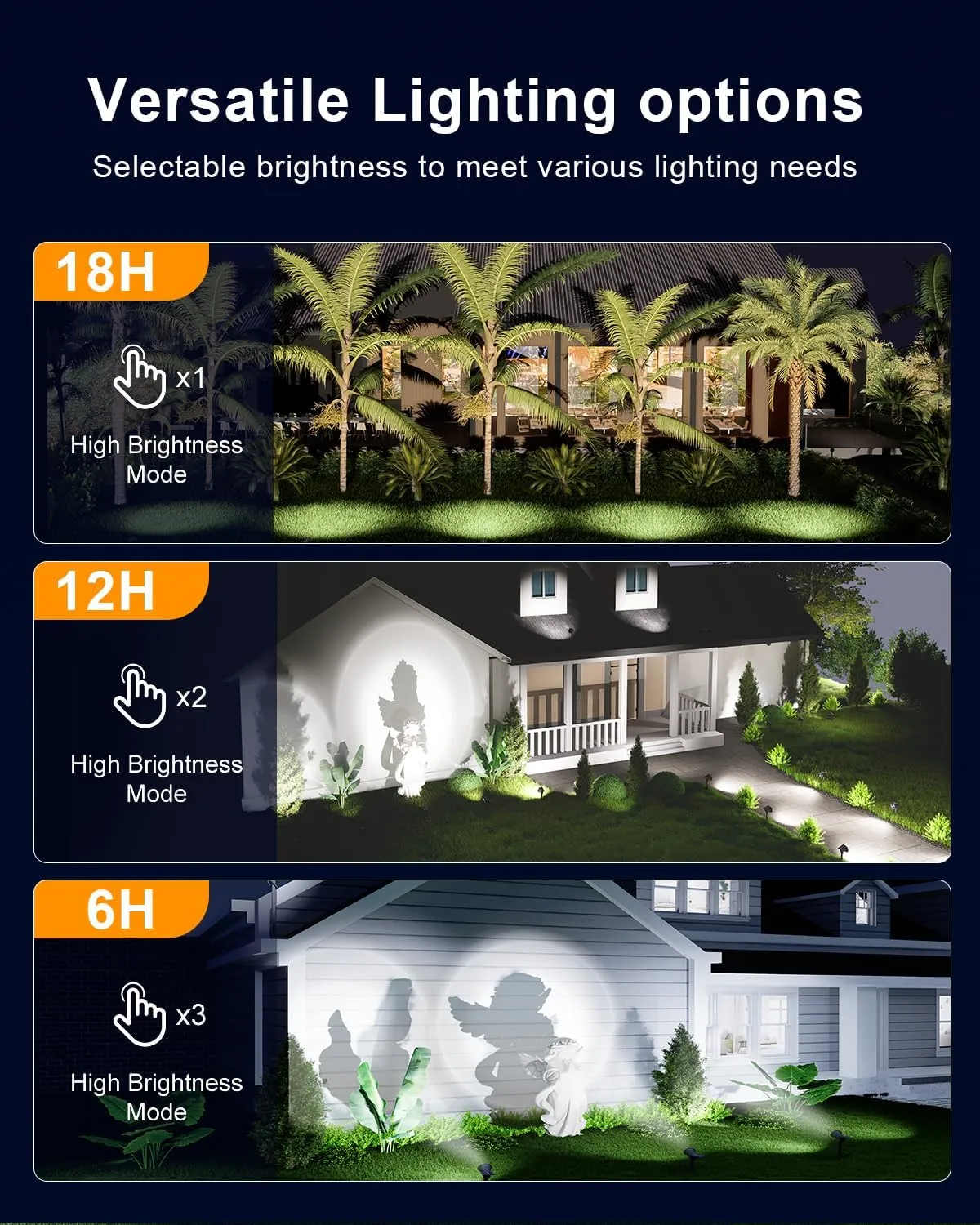 4 Pack Solar Powered Spotlights Outdoor Waterproof Ultra Bright Sunset Spot LED Lights for Tree, Flag, Lawn, Statue, Pool, Outside Landscape Uplighting for Garden, House, Wall, Yard, Cool White