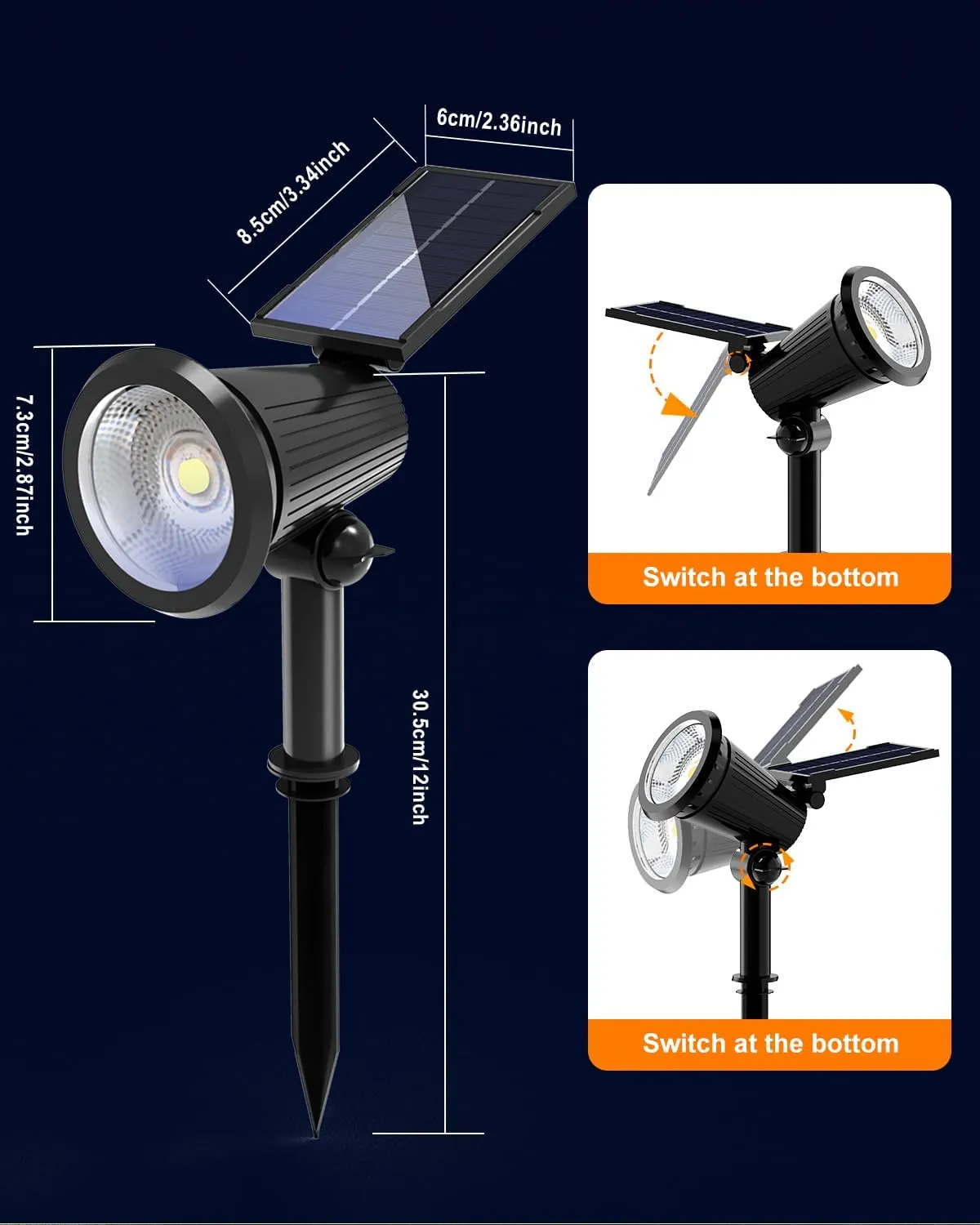 4 Pack Solar Powered Spotlights Outdoor Waterproof Ultra Bright Sunset Spot LED Lights for Tree, Flag, Lawn, Statue, Pool, Outside Landscape Uplighting for Garden, House, Wall, Yard, Cool White