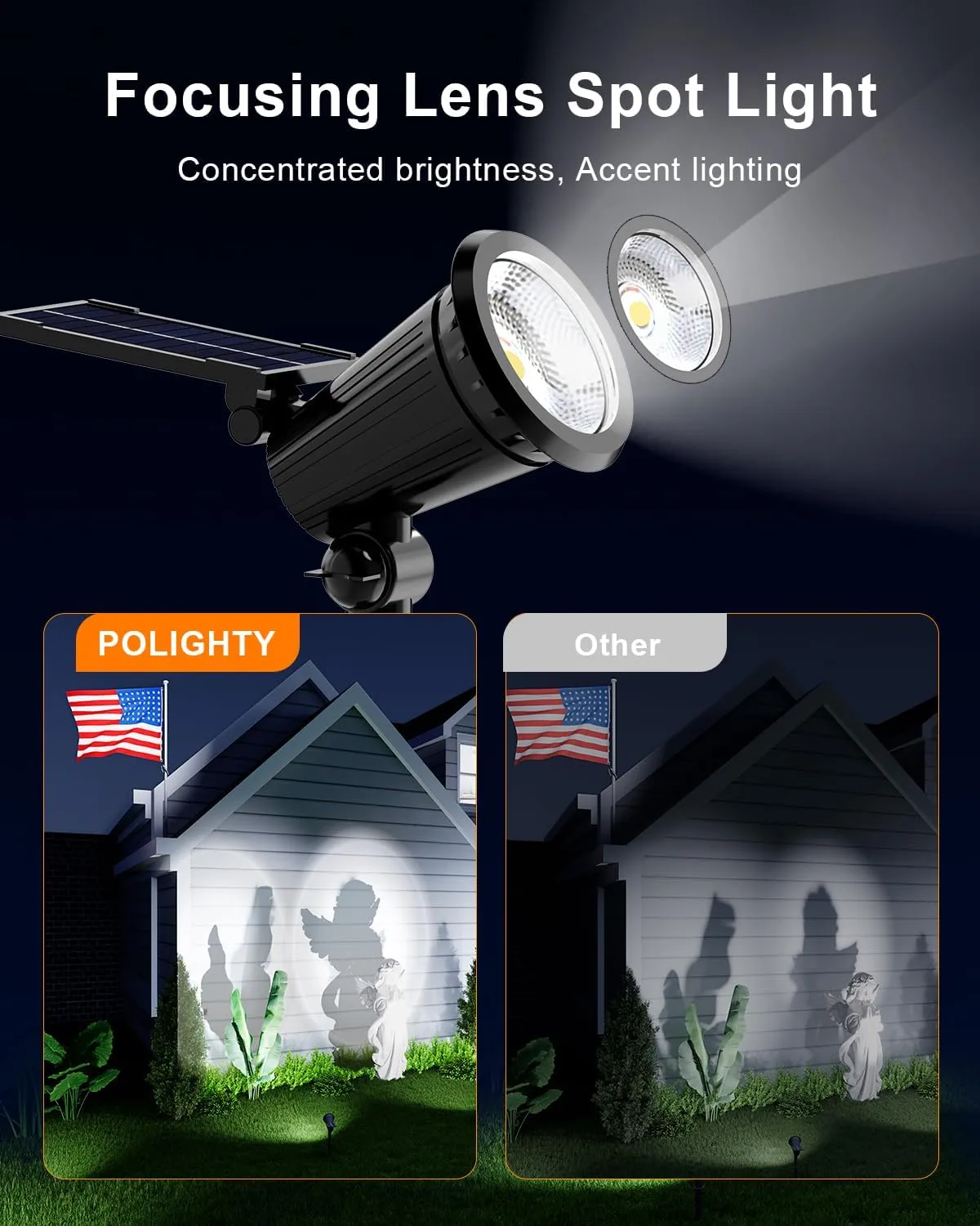 4 Pack Solar Powered Spotlights Outdoor Waterproof Ultra Bright Sunset Spot LED Lights for Tree, Flag, Lawn, Statue, Pool, Outside Landscape Uplighting for Garden, House, Wall, Yard, Cool White