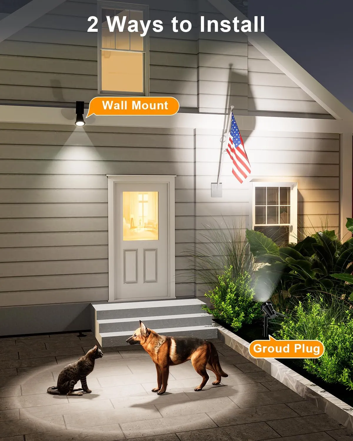 4 Pack Solar Powered Spotlights Outdoor Waterproof Ultra Bright Sunset Spot LED Lights for Tree, Flag, Lawn, Statue, Pool, Outside Landscape Uplighting for Garden, House, Wall, Yard, Cool White