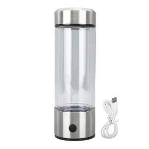 420ml Hydrogen Water Bottle Rich Cup with 1100 to 1680ppb High Borosilicate Glass for Travel Office Stainless Steel Lid