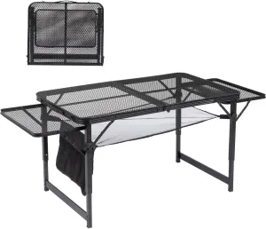 4.7 ft Portable Folding Grill Table, Outdoor Foldable Camping Table Easy Carry