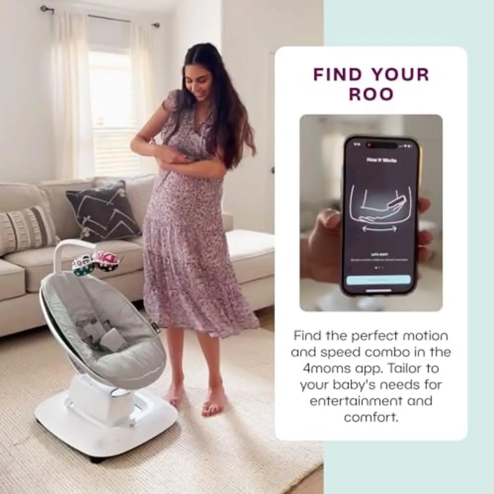 4moms MamaRoo Multi-Motion Baby Swing, Bluetooth Enabled with 5 Unique Motions, Sage