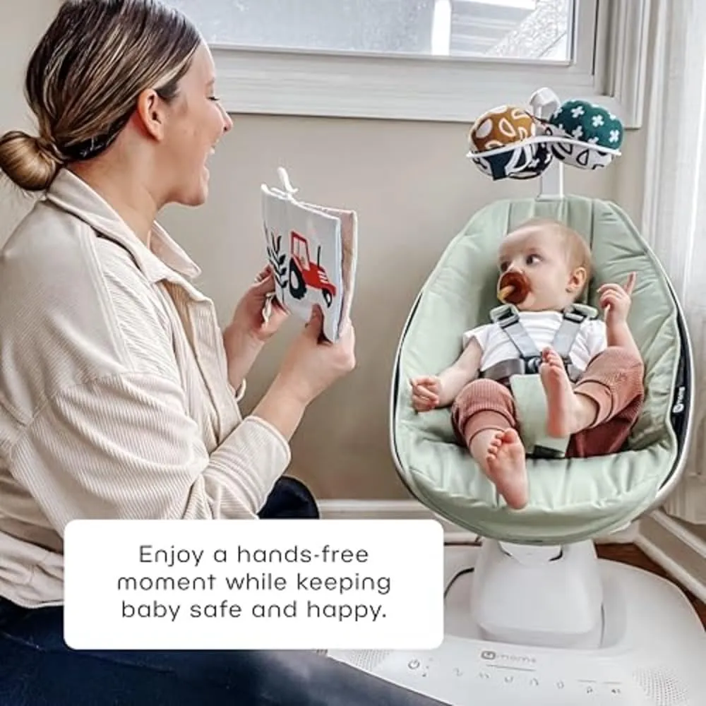4moms MamaRoo Multi-Motion Baby Swing, Bluetooth Enabled with 5 Unique Motions, Sage