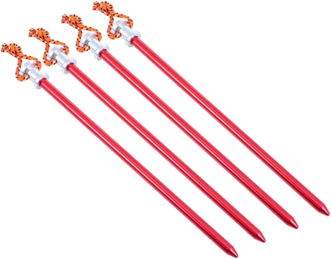 4Pcs Aluminum Alloy Tent Pegs Lightweight Camping Tent Stakes for Outdoor Use Easy to Operate for Tents Awnings and Tent Accessories for Adventurers