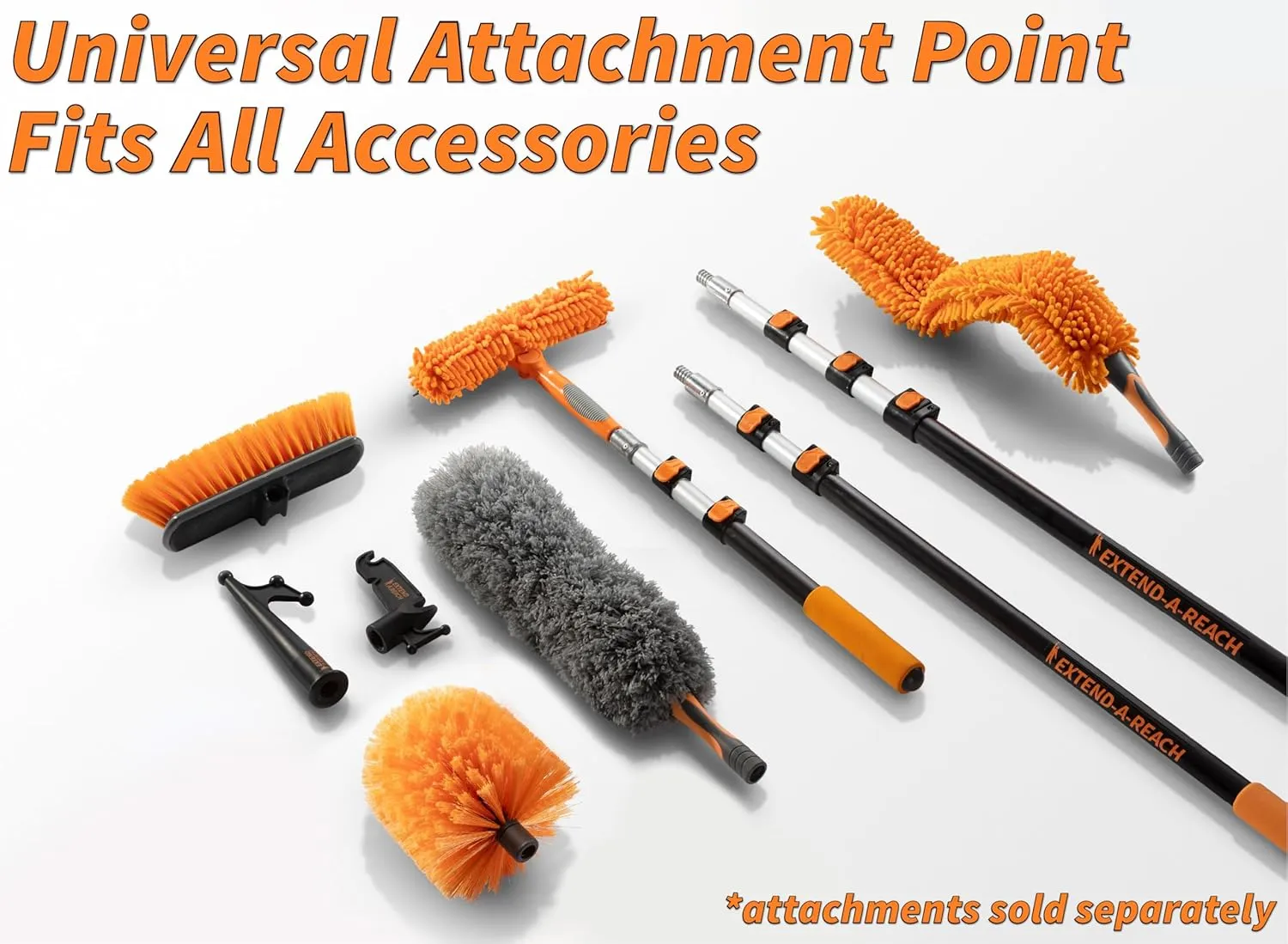 5-30 ft Long Telescopic Extension Pole // Multi-purpose Extendable Pole with Universal Twist-on Metal Tip // Lightweight and Sturdy // Best Telescoping Pole for Painting, Dusting and Window Cleaning