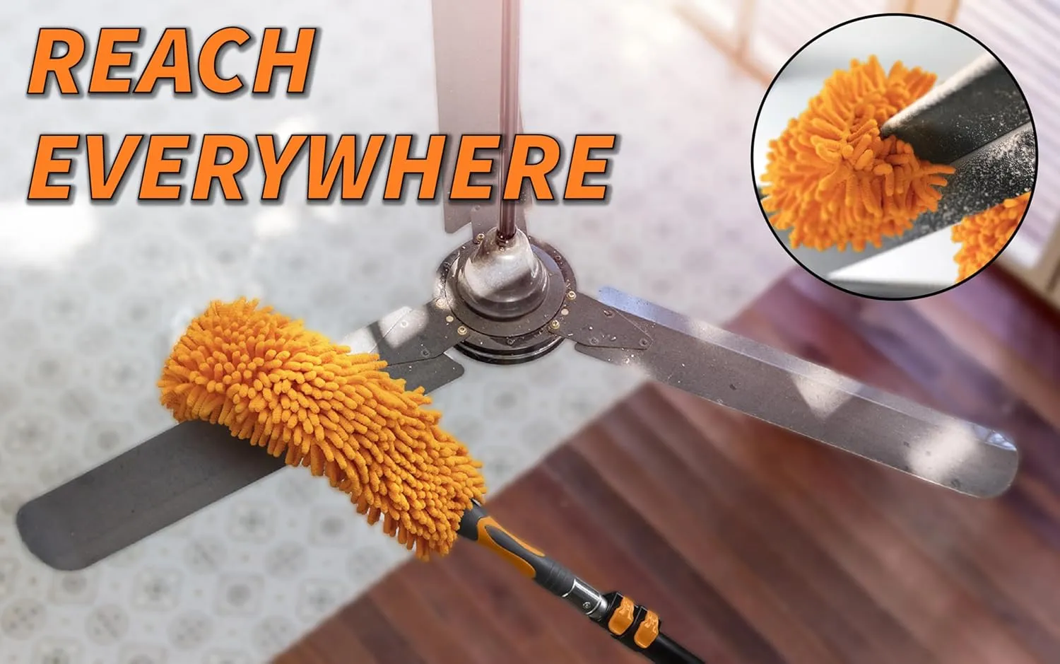 5-30 ft Long Telescopic Extension Pole // Multi-purpose Extendable Pole with Universal Twist-on Metal Tip // Lightweight and Sturdy // Best Telescoping Pole for Painting, Dusting and Window Cleaning
