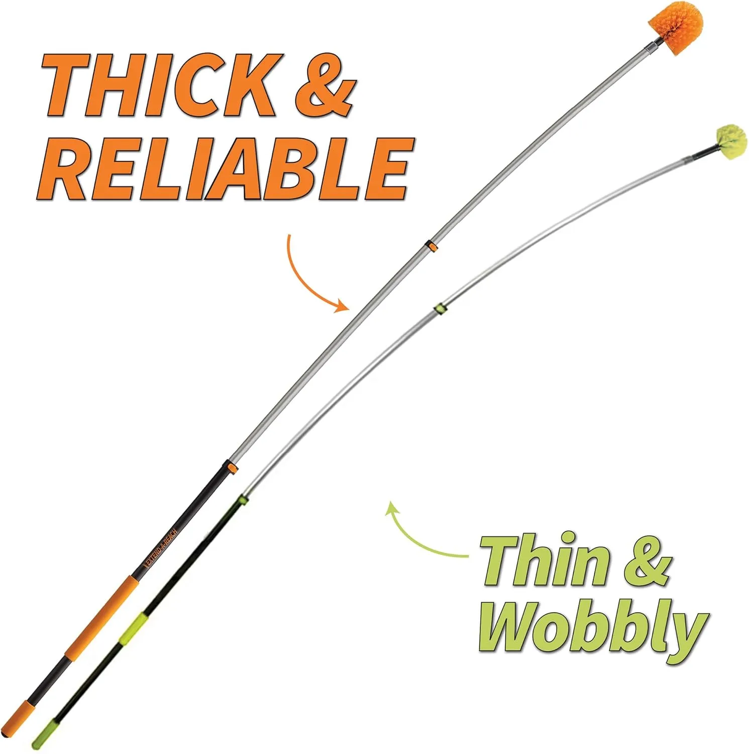 5-30 ft Long Telescopic Extension Pole // Multi-purpose Extendable Pole with Universal Twist-on Metal Tip // Lightweight and Sturdy // Best Telescoping Pole for Painting, Dusting and Window Cleaning