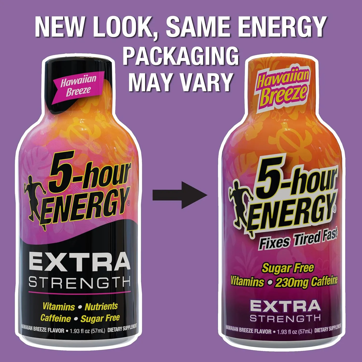 5-hour ENERGY Extra Strength Energy Shot, Hawaiian Breeze Flavor (1.93 oz. - 24 Count) Zero Calories & Sugar-Free 230 mg Caffeinated Energy Shot, Amino Acids & B Vitamins, Dietary Supplements