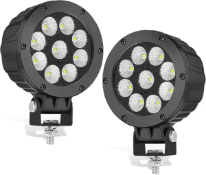 5 Inch Round Flood LED Offroad Lights 90W CREE LED Driving Light Work Lights Round Fog Light 2PCS for Trucks Pickup SUV UTV ATV Tractor Lawn Mower Forklift Golf Cart Boat