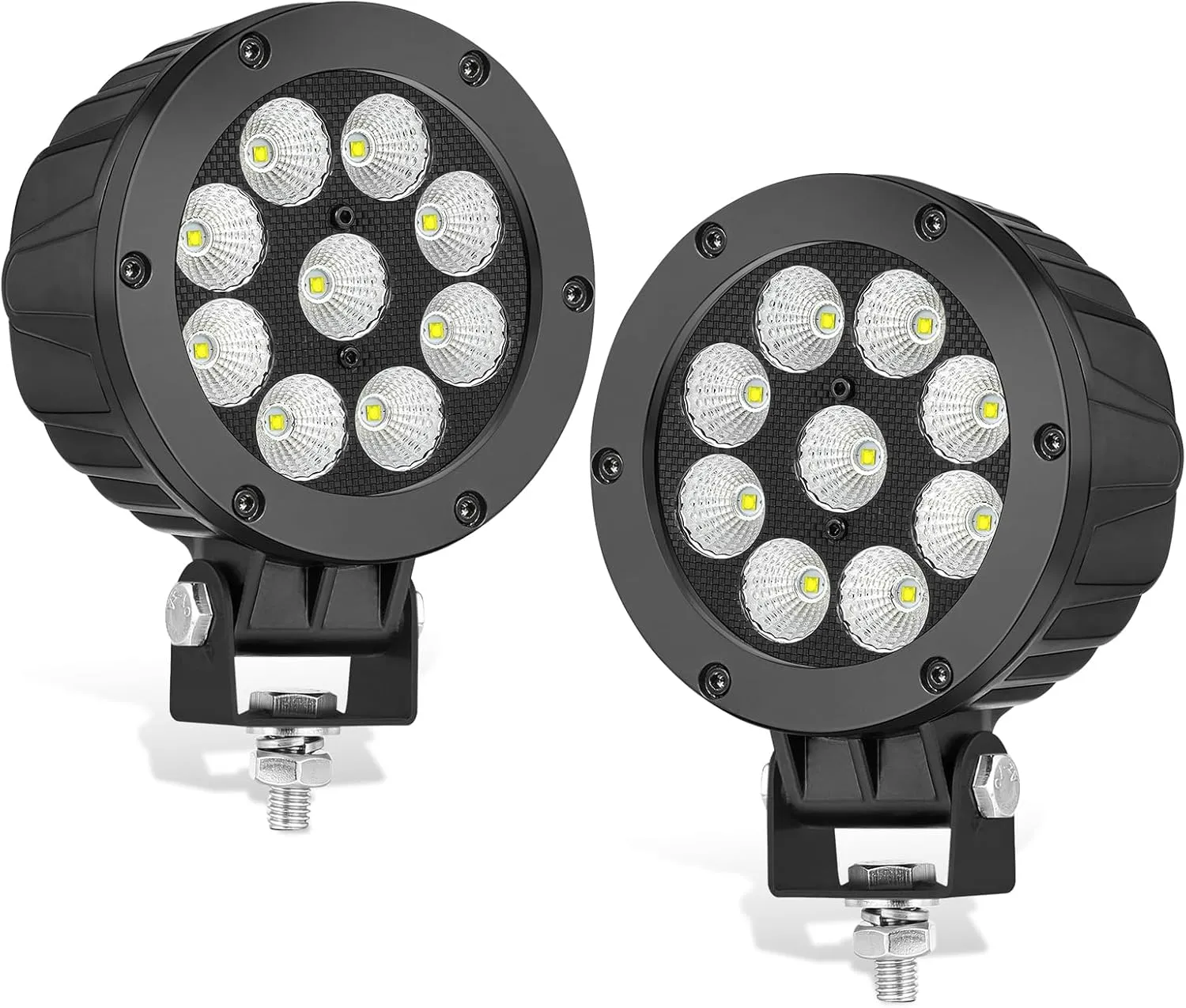 5 Inch Round Flood LED Offroad Lights 90W CREE LED Driving Light Work Lights Round Fog Light 2PCS for Trucks Pickup SUV UTV ATV Tractor Lawn Mower Forklift Golf Cart Boat