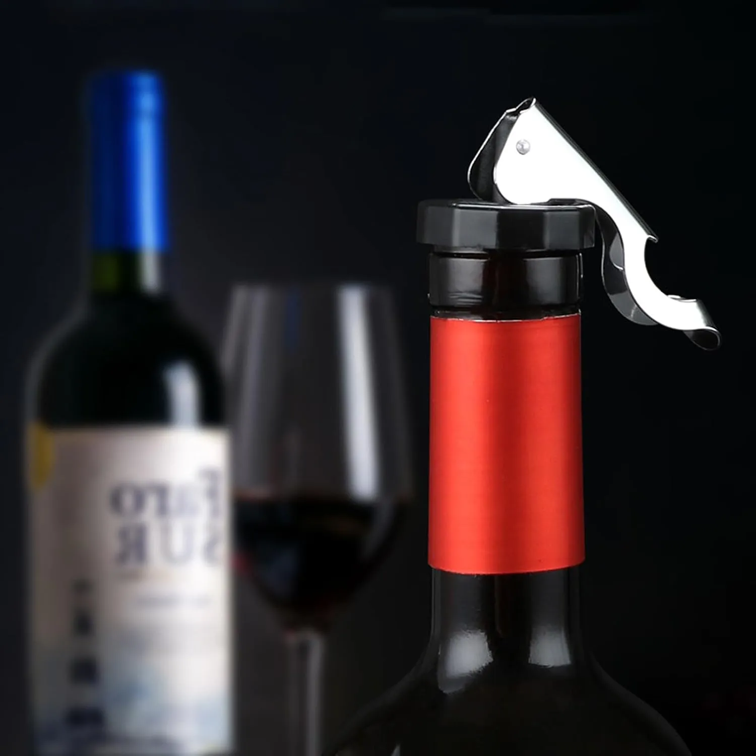 5 Pack Wine Bottle Stoppers for Glass Bottles, Soda Coke Bottle Stoppers for Champagne, Carbonated Drinks, Food-safe Silicone Reusable Pressurized Corks, Creates Airtight Seal To Keep Fizz