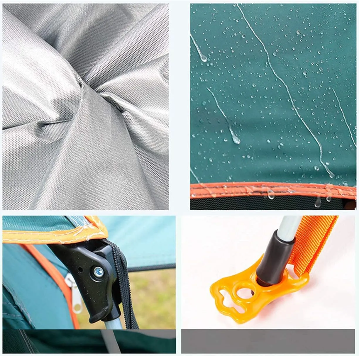 5 Person Family Camping Tent 4 Season Double Layers Waterproof Anti-UV Windproof Tents Family Outdoor Camping Tent (Green Width 215cm) (Blue Width 240cm)