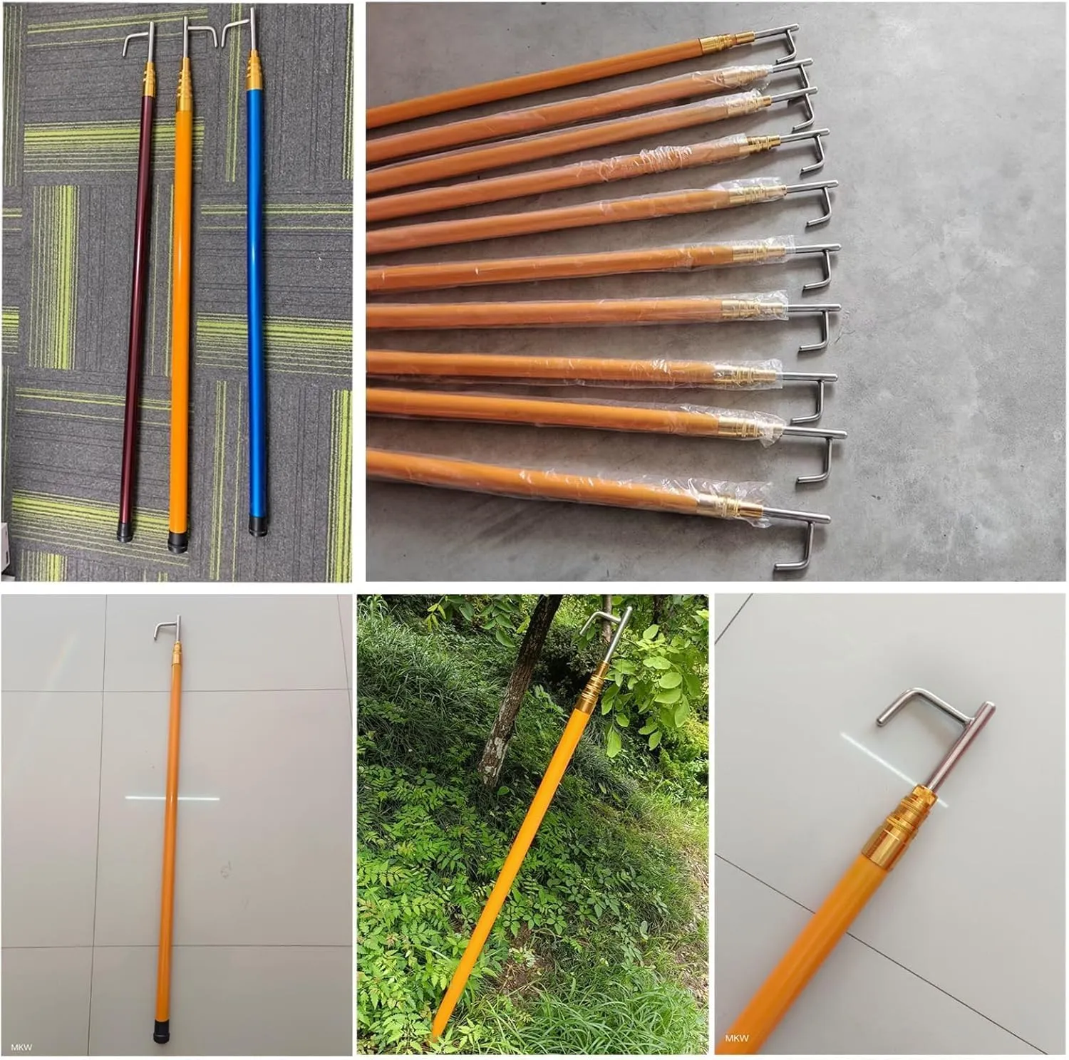 6 5 4 Meter Long Reaching Tool, Professional Marine Extension Rescue Equipment with Hook | Pole, Sturdy & Lightweight, for Cargo Retrieval/Boat Dock/Pushing Pulling