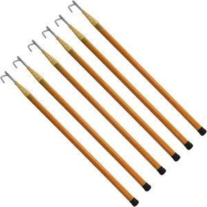 6 Pack Commercial Multifunctional Boat Hook Pole, Telescopic Rescue Pull Poles Equipment Heavy Duty for Drowning Victims, Professional & Utility Cargo Gripping Tool(Yellow,5M/16.4FT)