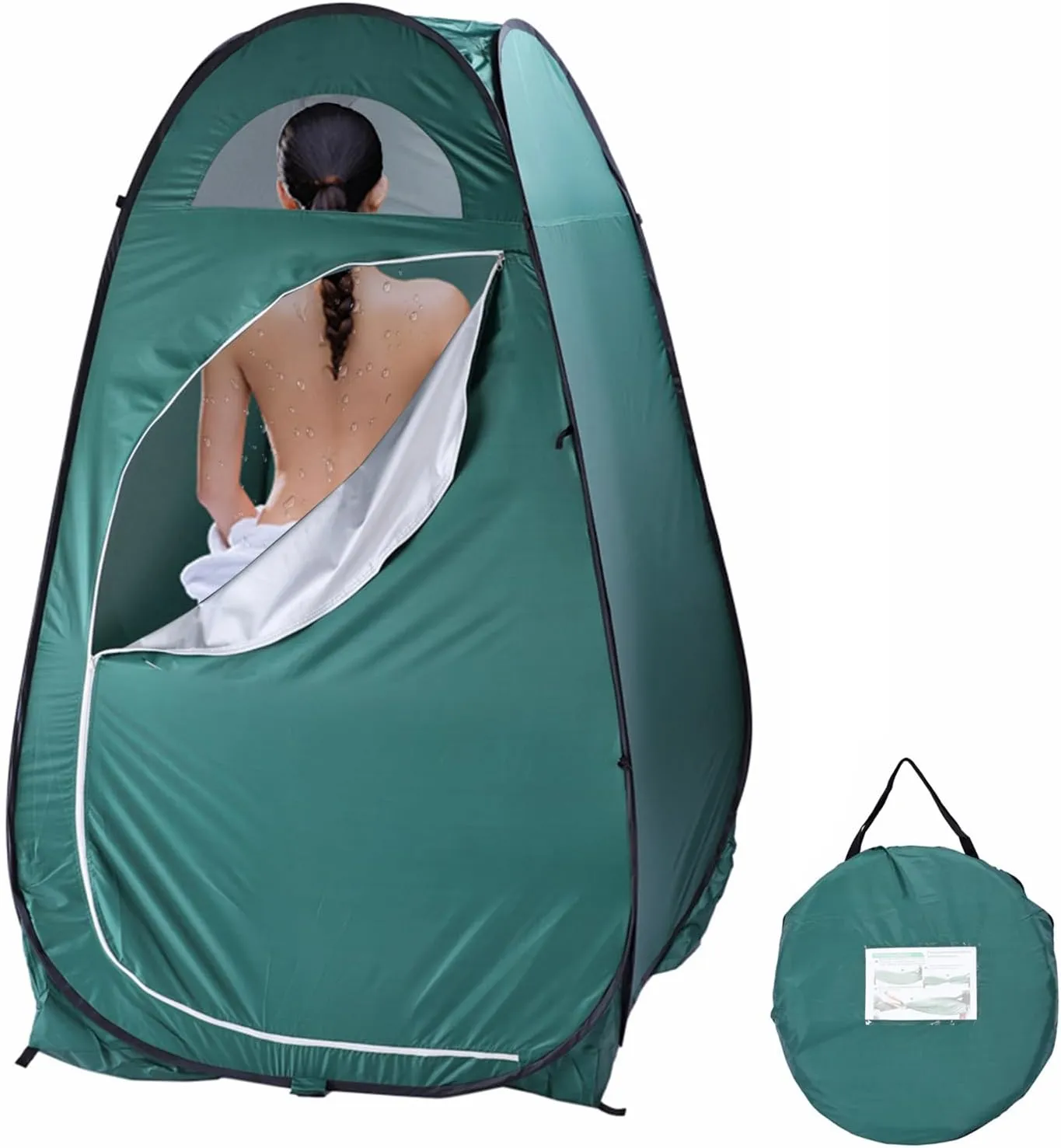 6.2 FT Pop Up Shower Tent Privacy Changing Room Tent with Carrying Bag, Portable Instant Shelter Outdoor Rain Canopy for Toilet, Camping, Dressing, Hiking, Beach, Easy Set Up