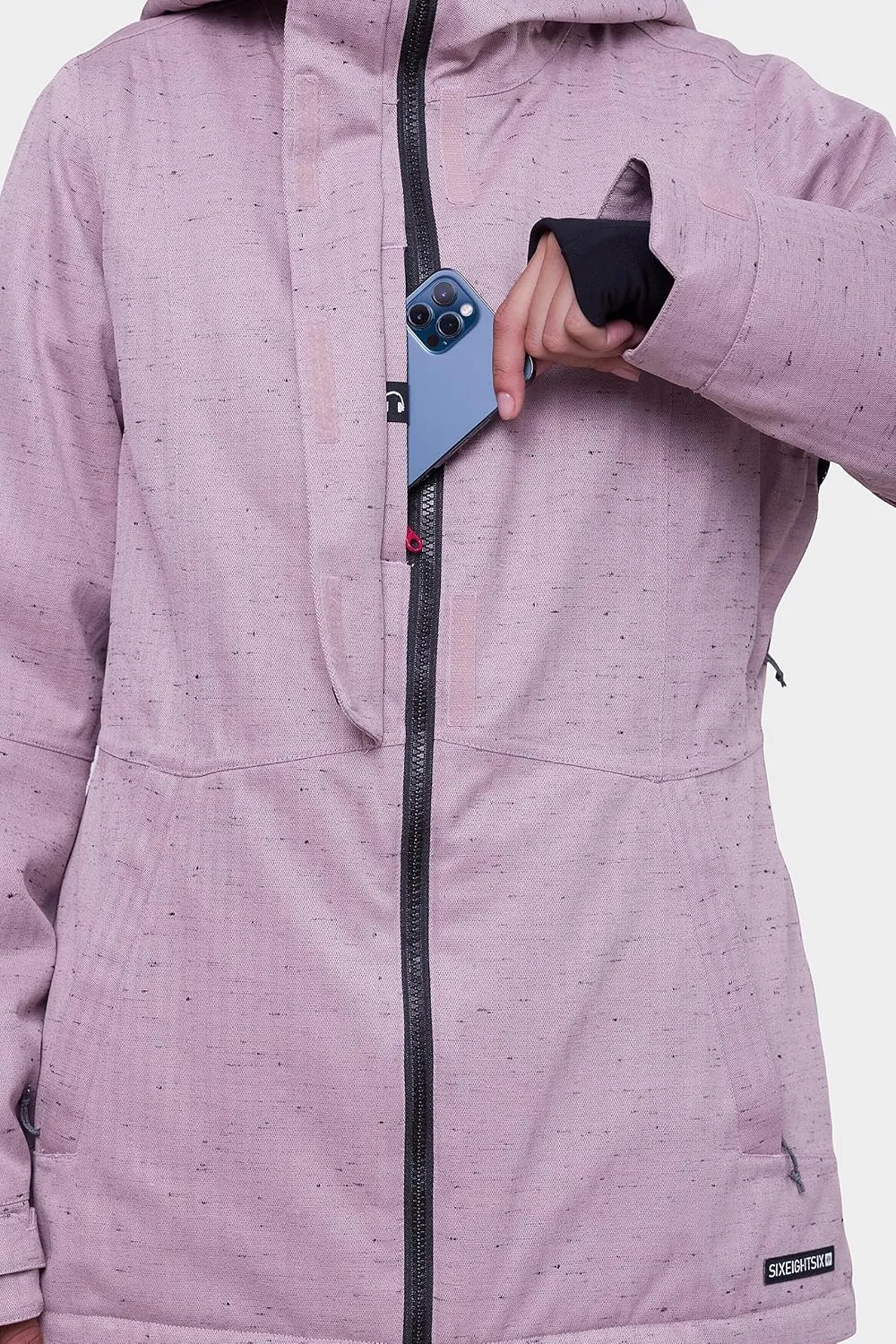 686 Women's Rumor Insulated Jacket - 2-Layer Fabric Design with Sherpa Lining & Inner Collar - Water & Weather Resistant