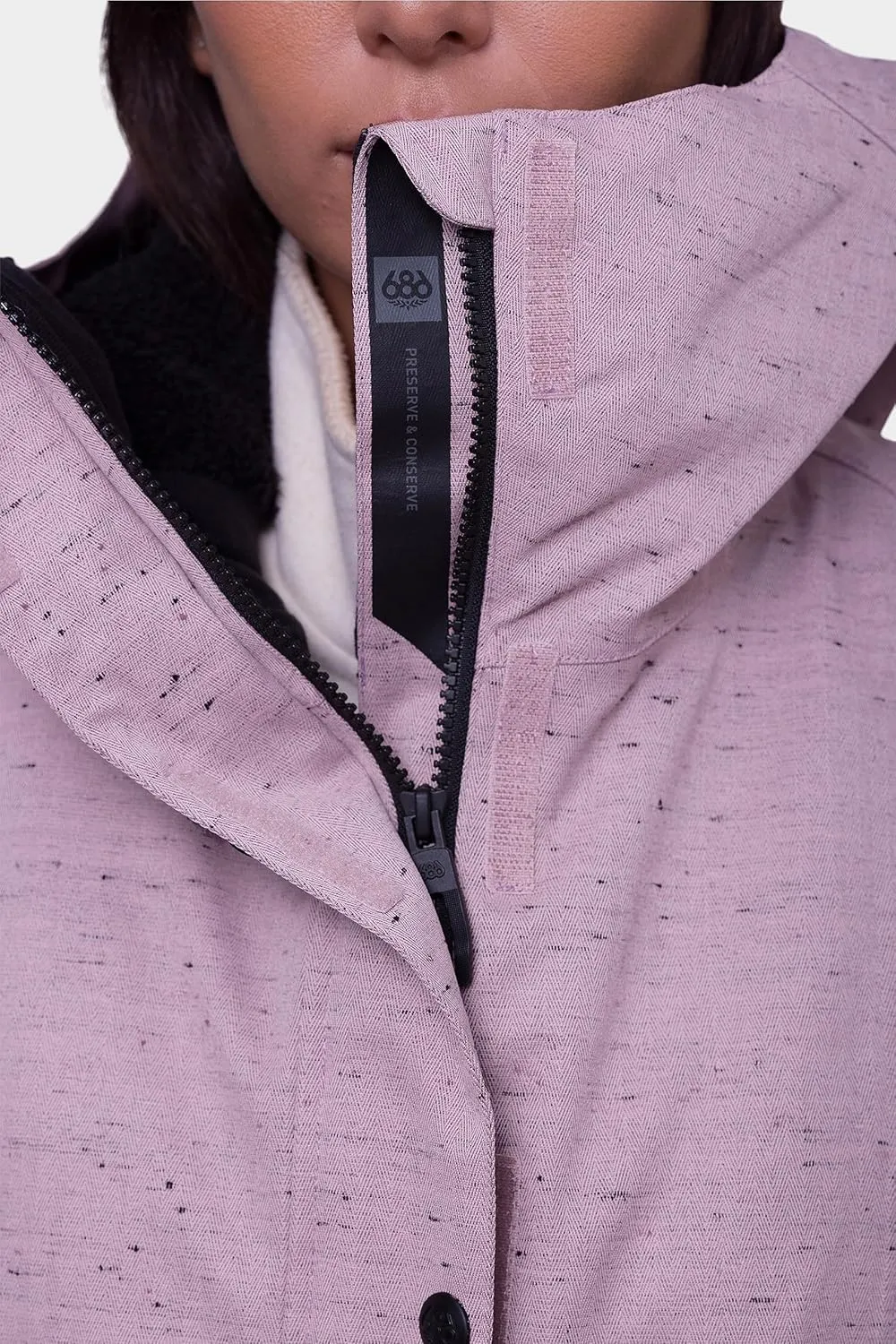 686 Women's Rumor Insulated Jacket - 2-Layer Fabric Design with Sherpa Lining & Inner Collar - Water & Weather Resistant