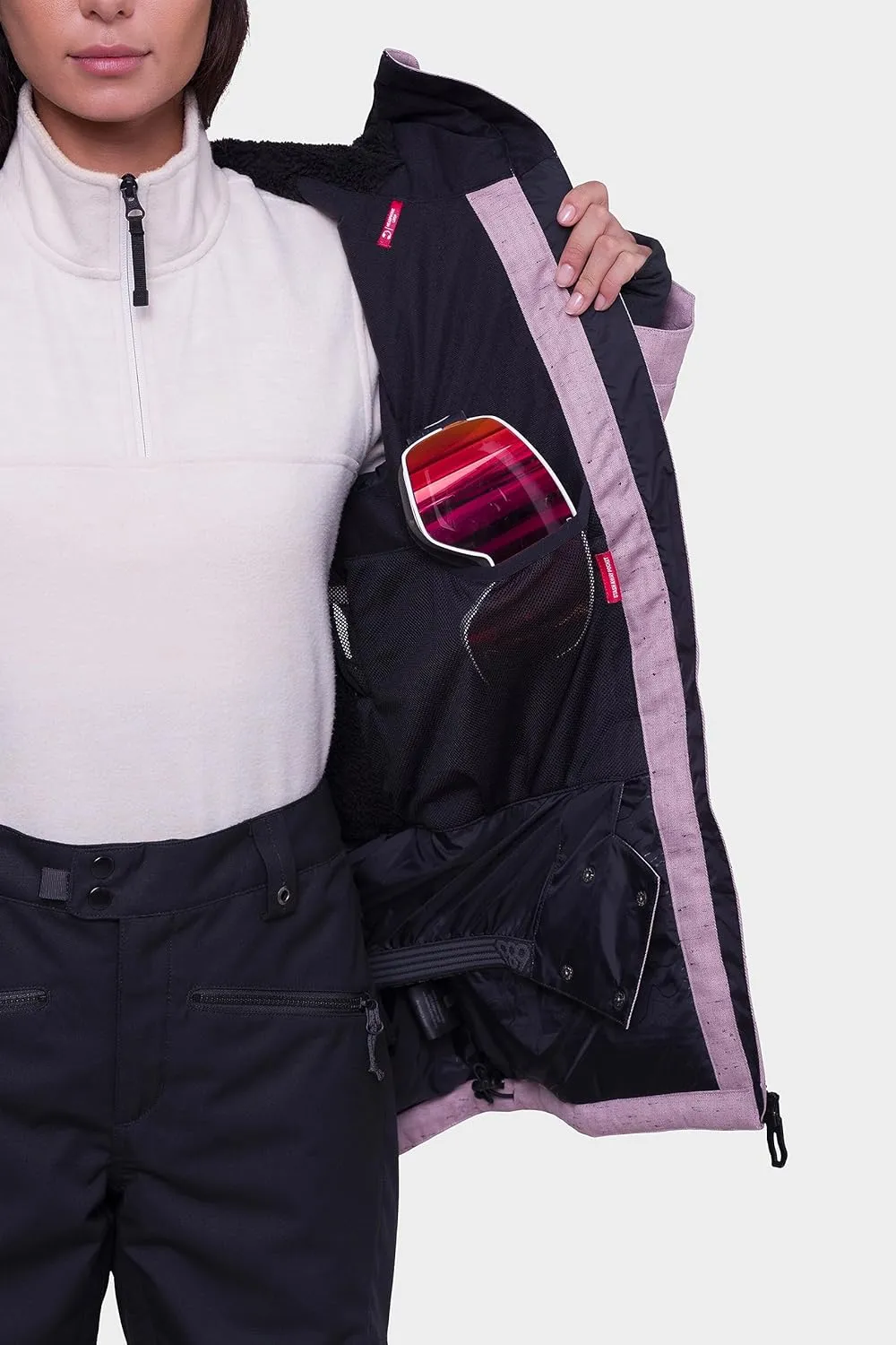 686 Women's Rumor Insulated Jacket - 2-Layer Fabric Design with Sherpa Lining & Inner Collar - Water & Weather Resistant