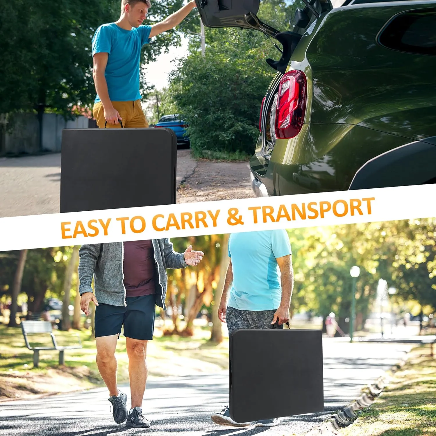 6FT Folding Table Heavy Duty Foldable Table Lightweight Plastic Table with Reinforced Legs for Indoor Outdoor Use Perfect Portable Tables Folding for Parties, BBQs, Weddings, Camping Black