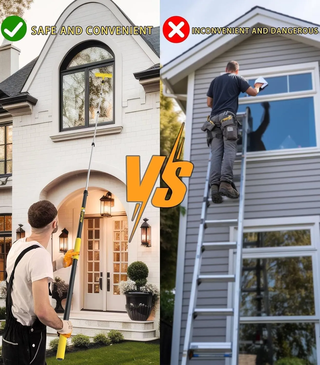 7.2-30 Telescopic Extension Pole, FT Multi-Purpose Aluminum Alloy Telescoping Rod with Flip-Lock Design, Sturdy for Painting Dusting, High House Maintenance, and Window Cleaning