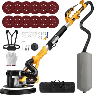 880W Electric Drywall Disc Sander with Vacuum Dust Collection, 5 Variable Speed 2100RPM