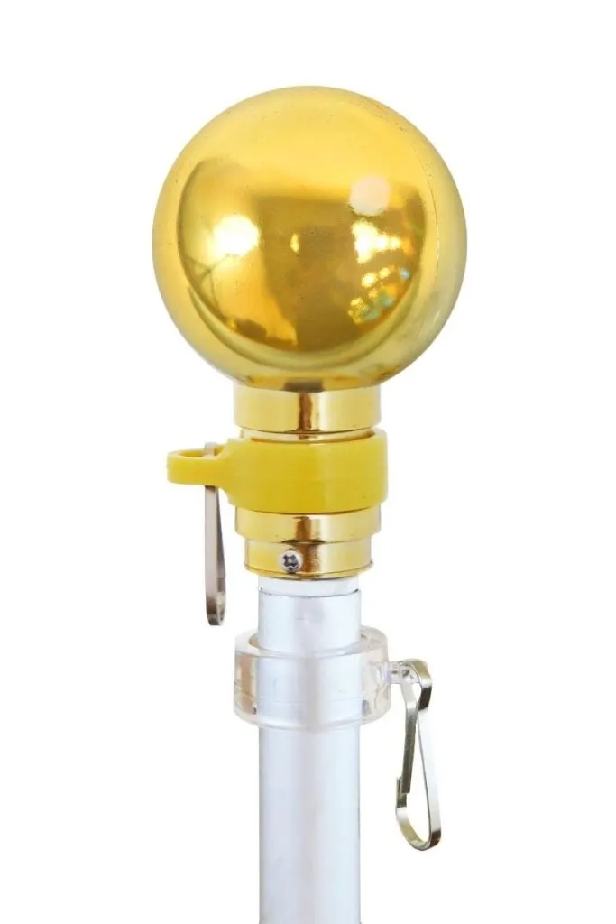 8ft Silver Aluminum Flag Pole (Ball Top)