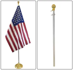 8ft Silver Aluminum Flag Pole (Ball Top)