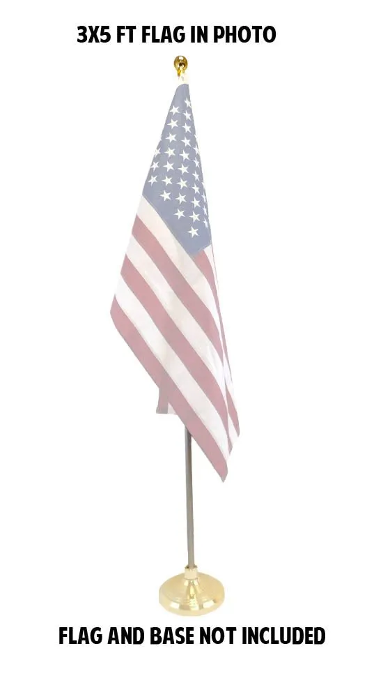 8ft Silver Aluminum Flag Pole (Ball Top)