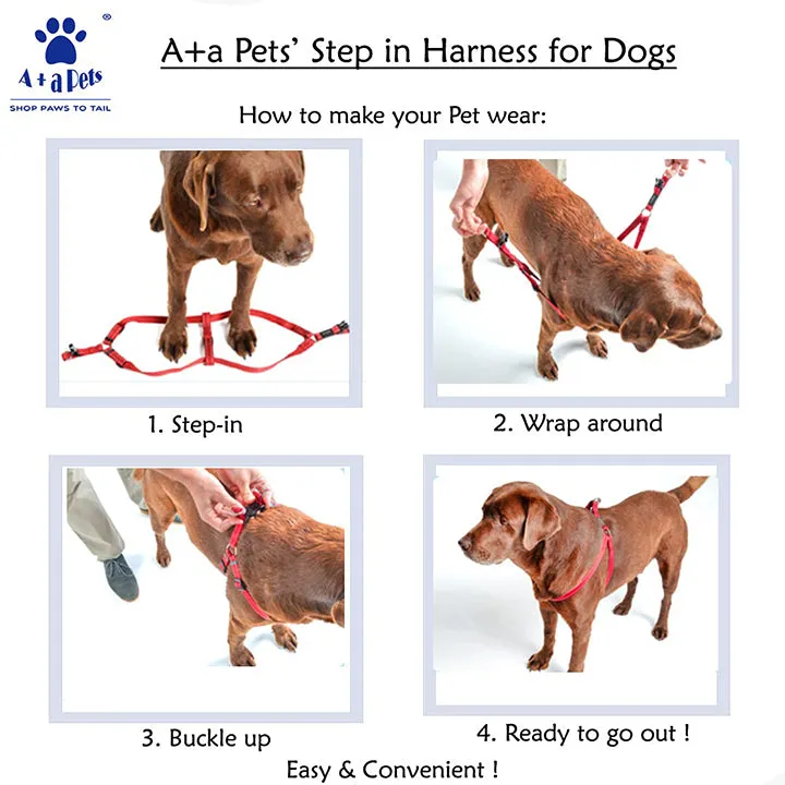 A a Pets' Step-in Harness for Dogs & Cats Geometric Design