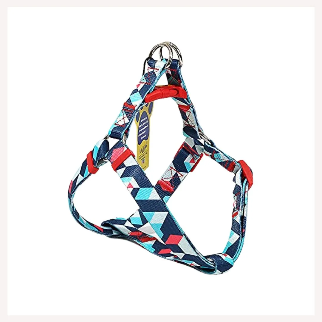 A a Pets' Step-in Harness for Dogs & Cats Geometric Design