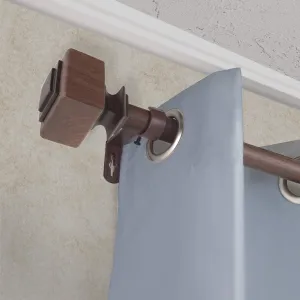 A&F Rod Décor - Foreo 1" Faux Wood Curtain Rod 160-240 inch - Dark Walnut