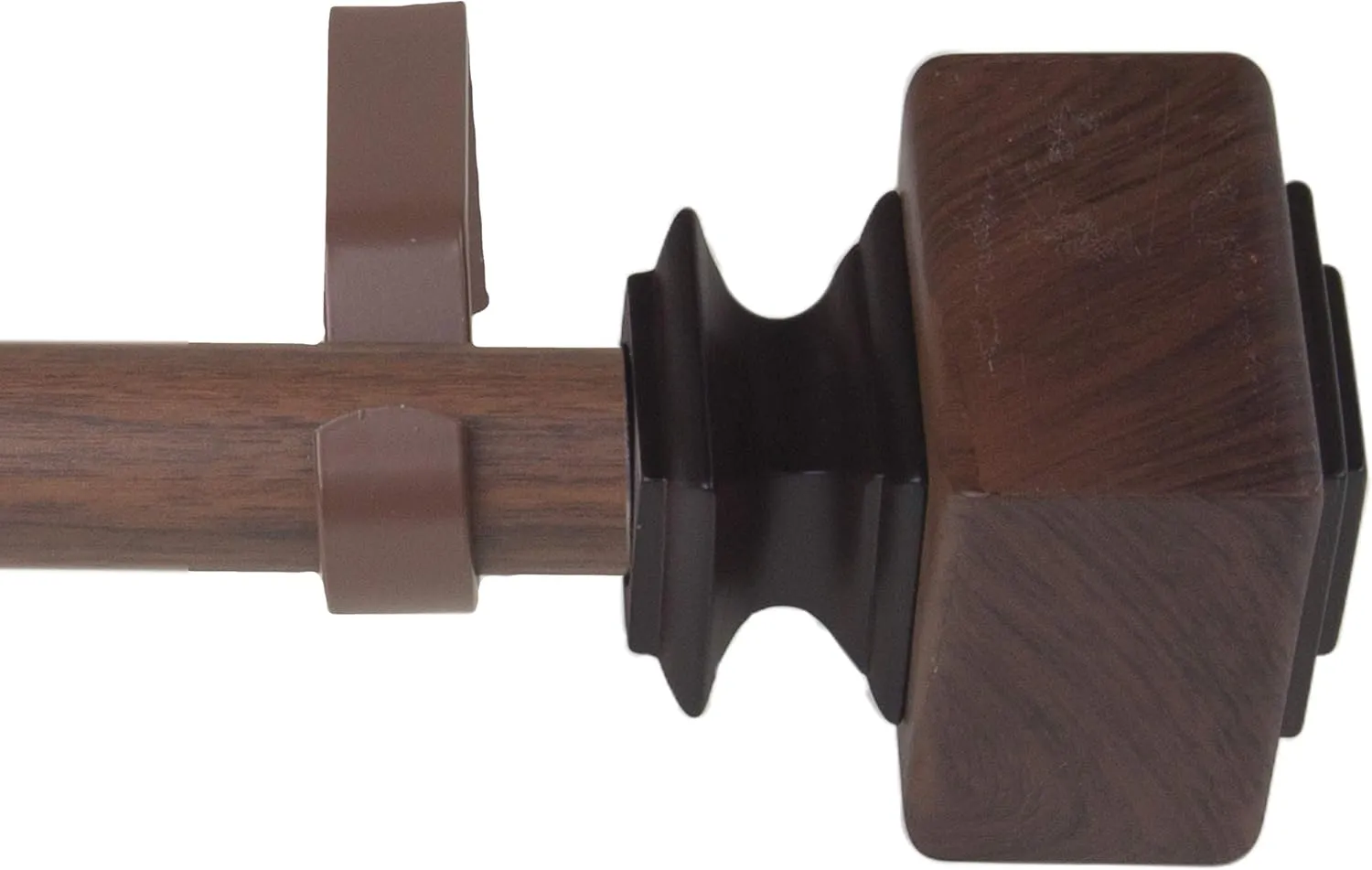 A&F Rod Décor - Foreo 1" Faux Wood Curtain Rod 160-240 inch - Dark Walnut