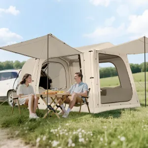 ABORON 4/6/8 Person SUV Tent, Easy Setup & Spacious SUV Tailgate Tent with Large Mesh Windoors, Rainfly & Awning, Perfect for Family & Group Outdoor Adventures