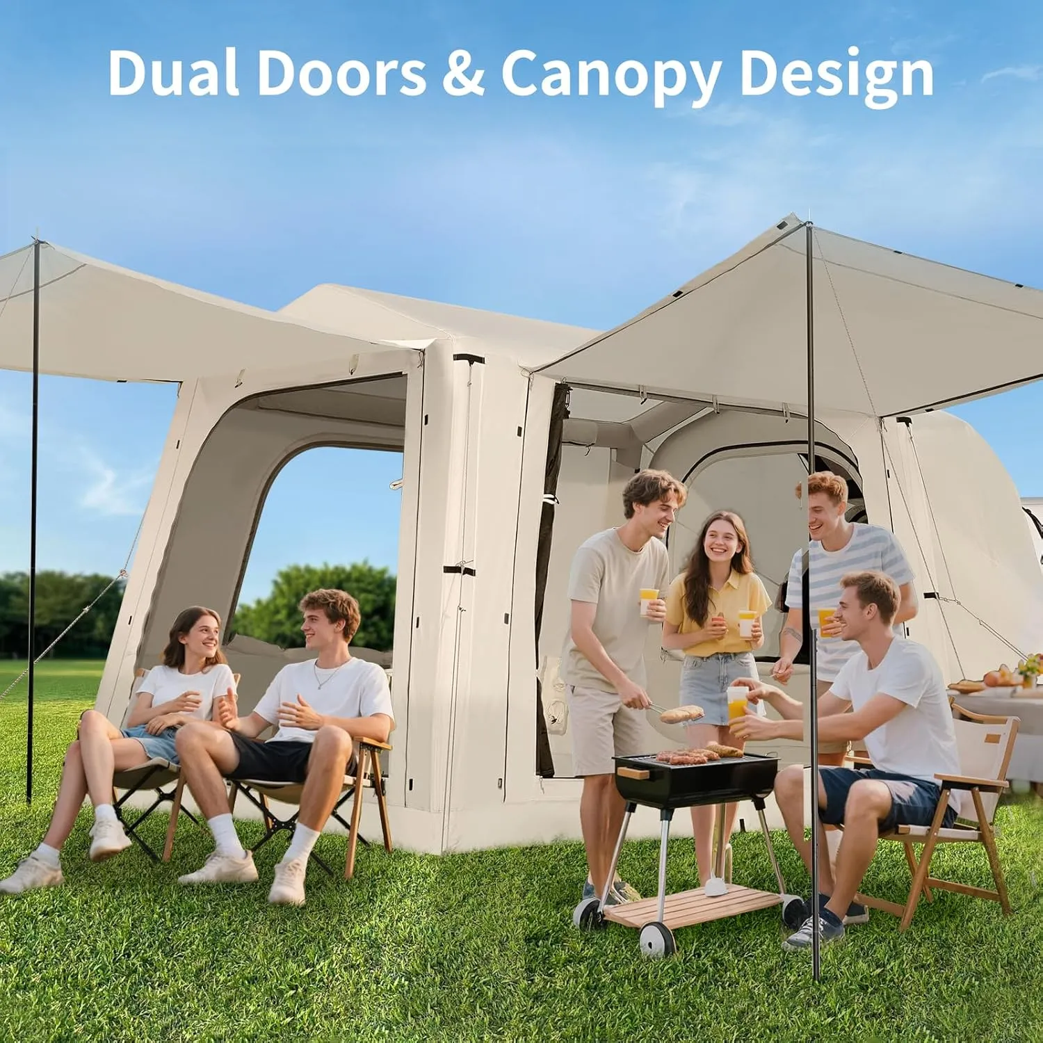 ABORON 4/6/8 Person SUV Tent, Easy Setup & Spacious SUV Tailgate Tent with Large Mesh Windoors, Rainfly & Awning, Perfect for Family & Group Outdoor Adventures