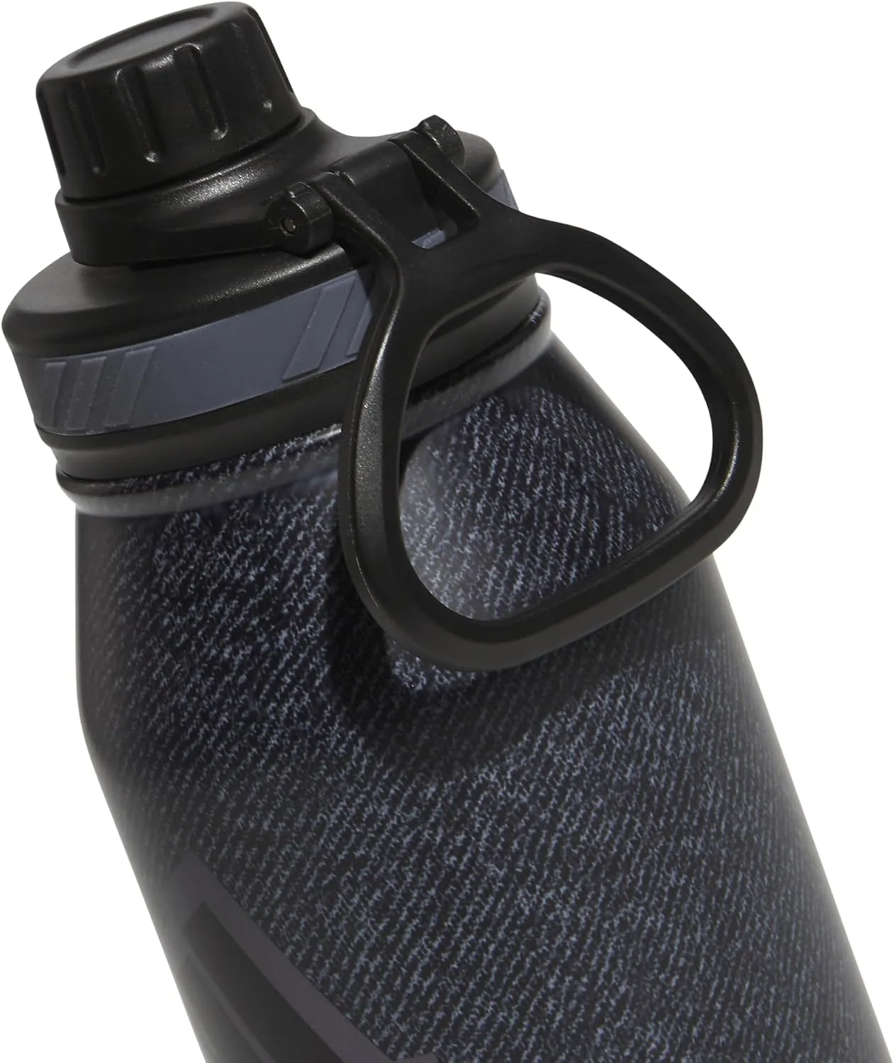 adidas 1 Liter (32 oz) Metal Water Bottle, Hot/Cold Double-Walled Insulated 18/8 Stainless Steel, Twill Black/Black/Grey Five, 32 Ounces