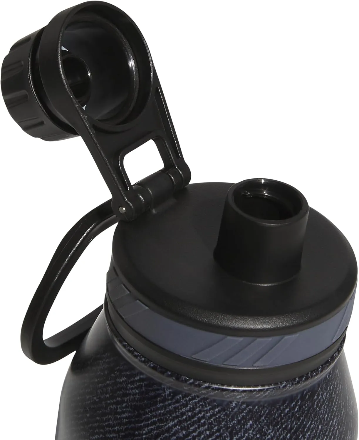 adidas 1 Liter (32 oz) Metal Water Bottle, Hot/Cold Double-Walled Insulated 18/8 Stainless Steel, Twill Black/Black/Grey Five, 32 Ounces