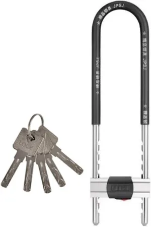 Adjustable Shackle Lock - U-Shape Shackle Lock - Bicycle Lock, fits Most pins, Ideal for Indoor and Outdoor use (Black)