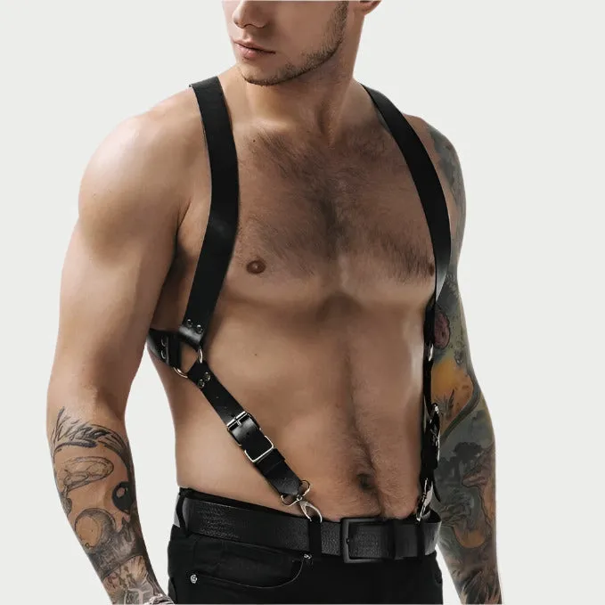 Adjustable Suspender Leather Harness