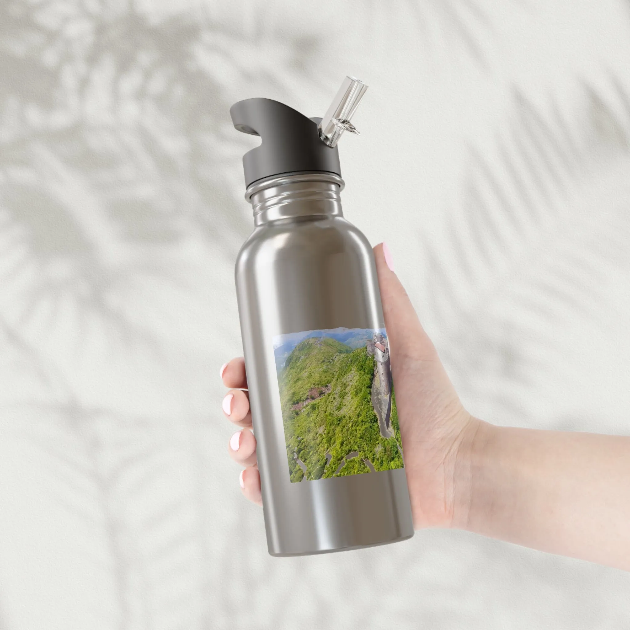Adventure Travel Stainless Steel Water Bottle with Straw - 20oz